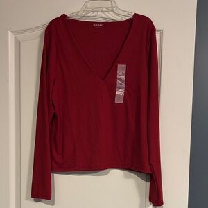 Old Navy Women's Deep Red Long Sleeve Top